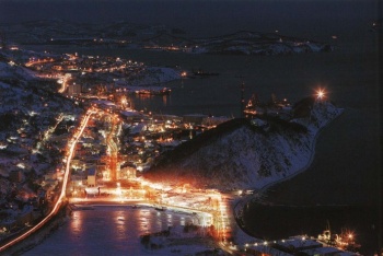 Ночной Петропавловск-Камчатский. Вид с Мишенной сопки